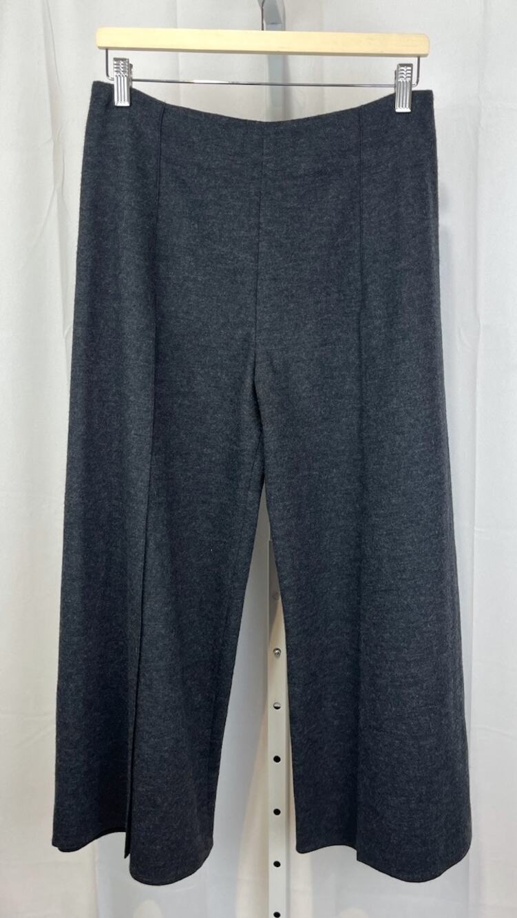 POLO Ralph Lauren Wrap Slit Wide Leg Crop Pants Flat Front High Rise Gray 4